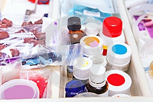 Close up photo of dentistÃ¢â¬â¢s tools drawer photo